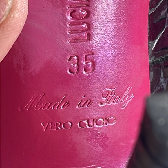 Luciano‎ Padovan High heel shoes with black and red crocodile skin sole, 35 - Picture 11 of 13